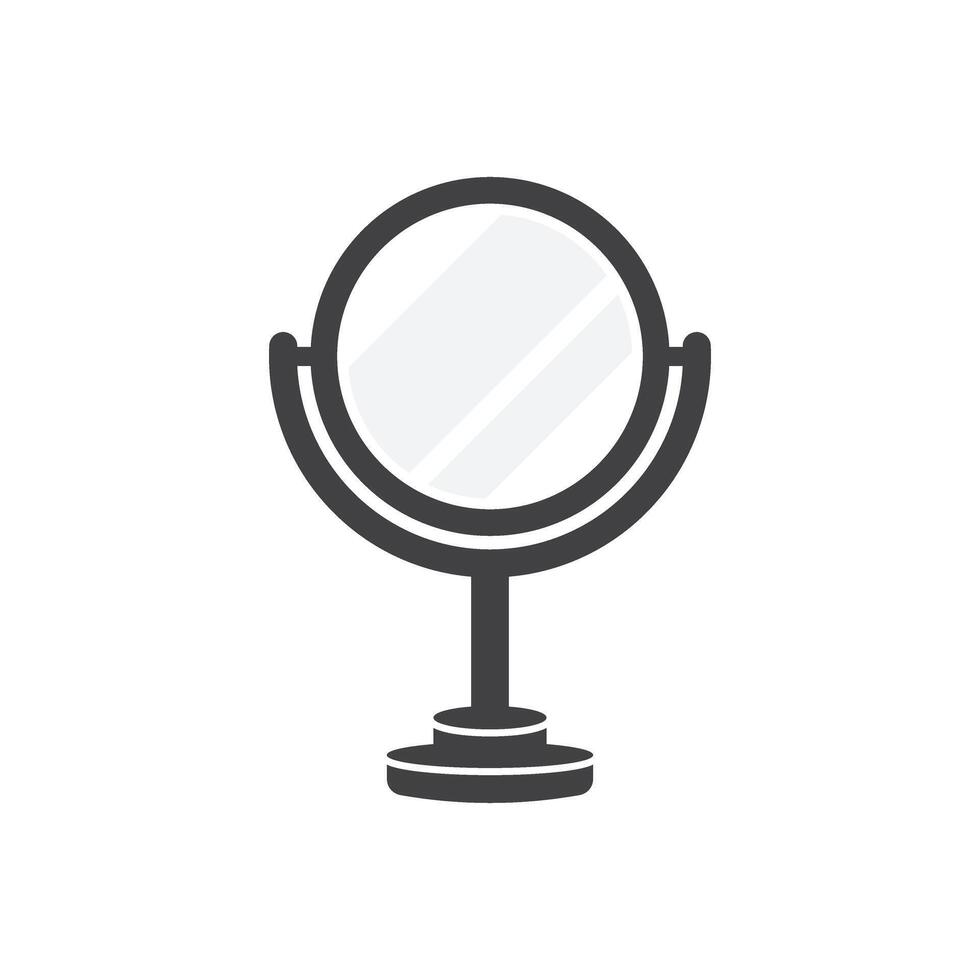 Mirror icon in flat style. Hand mirror glass illustration on isolated background. Fashion sign business concept. vector