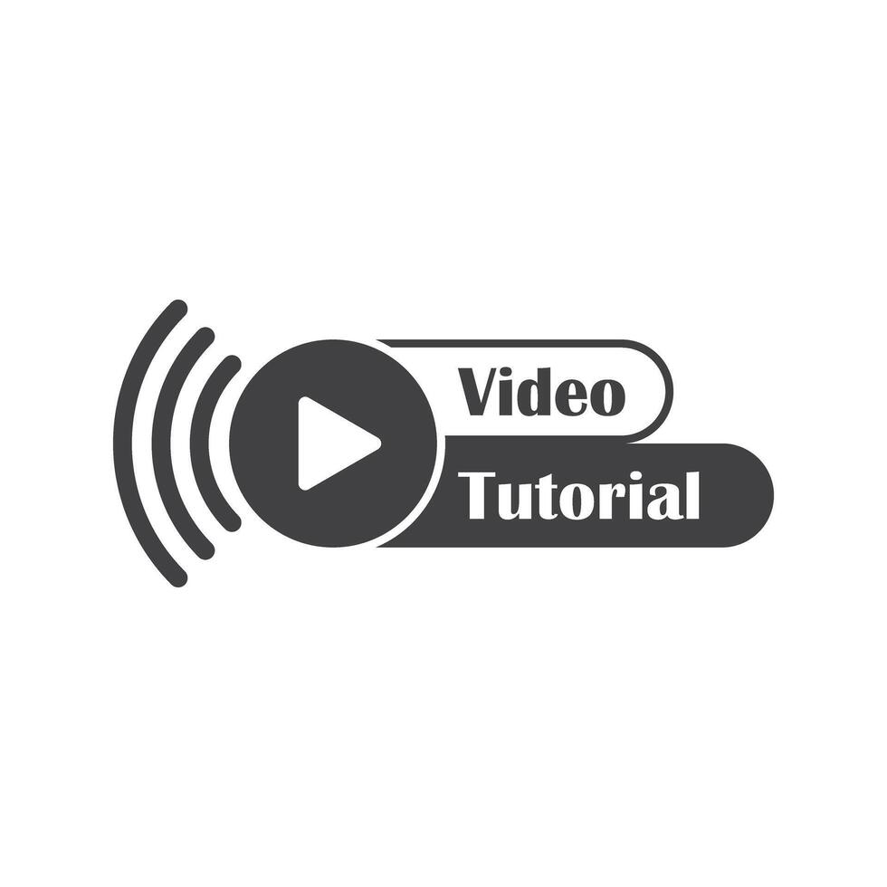 Play tutorials icon in flat style. Education software illustration on isolated background. Webinar training sign business concept. vector