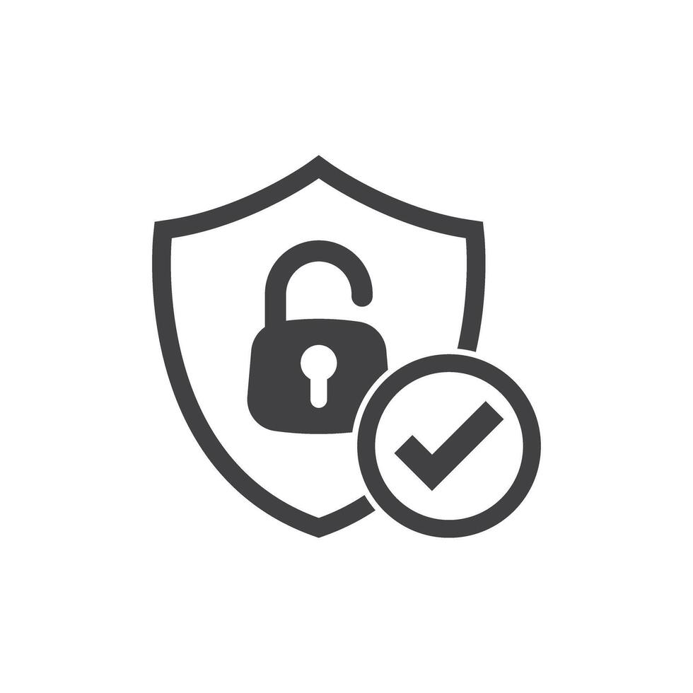 Secure icon in flat style. Privacy guarantee illustration on isolated background. Safety risk sign business concept. vector