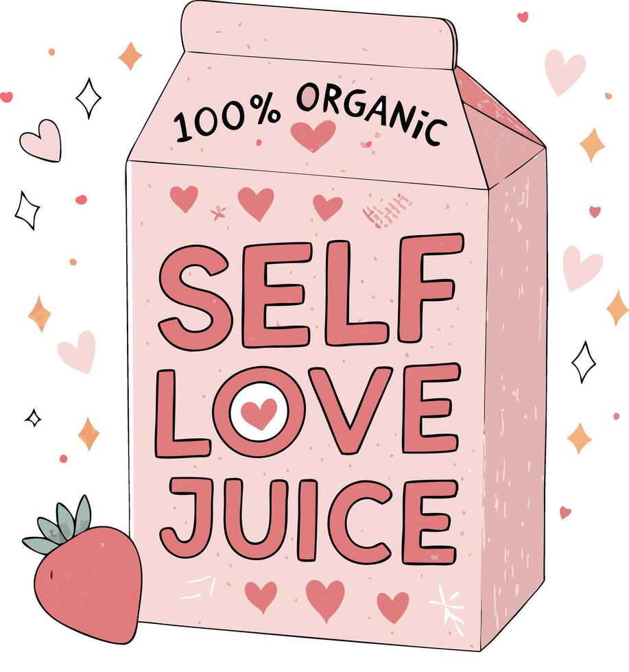 Self love juice 100 organic vector
