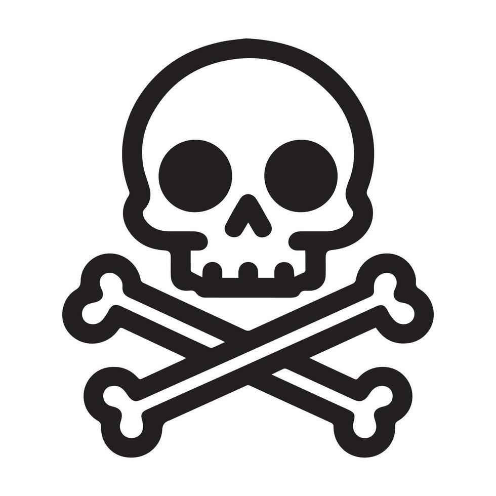Simple Skull and Crossbones Outline vector