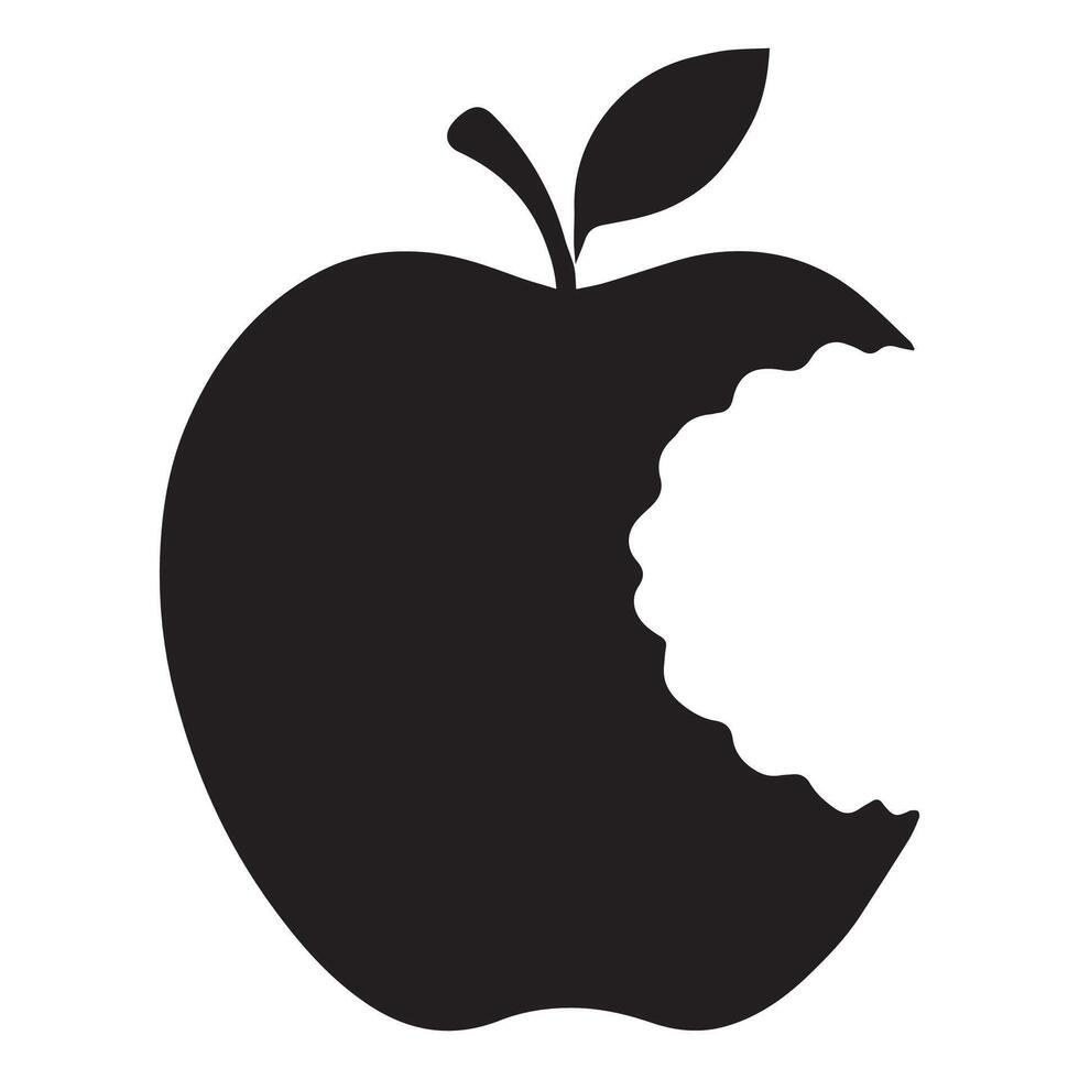 Apple with Bite Silhouette Icon vector
