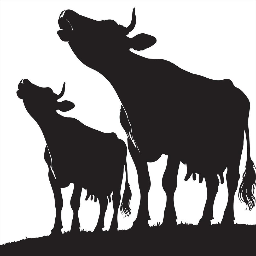 Calm Cow in Seated Position Design vector
