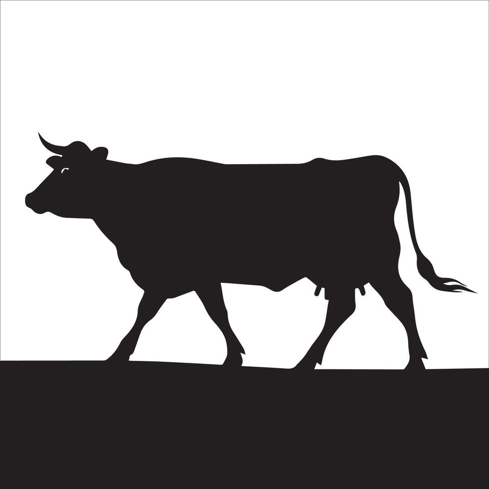 Sitting Cow Silhouette vector