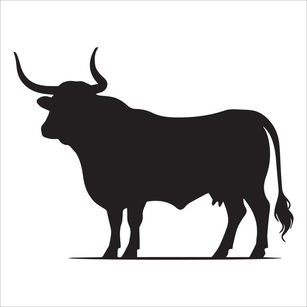 Seated Cow in Serene Stance vector