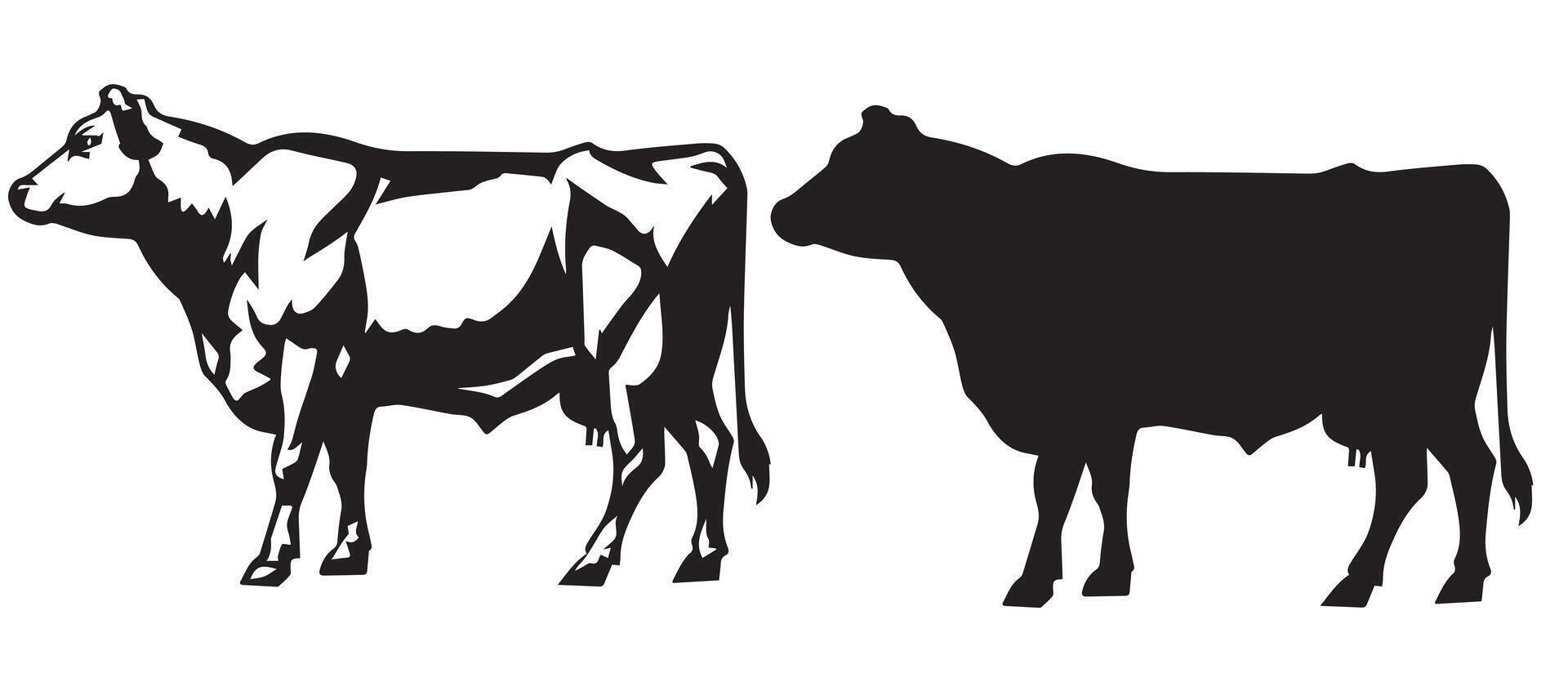 Minimalistic Cow Outline Design vector