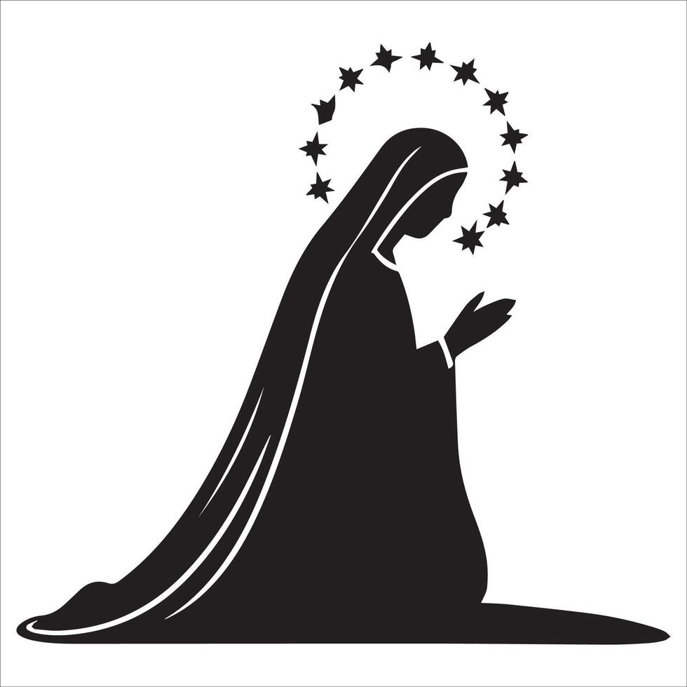 Holy Mother in Prayer Design vector