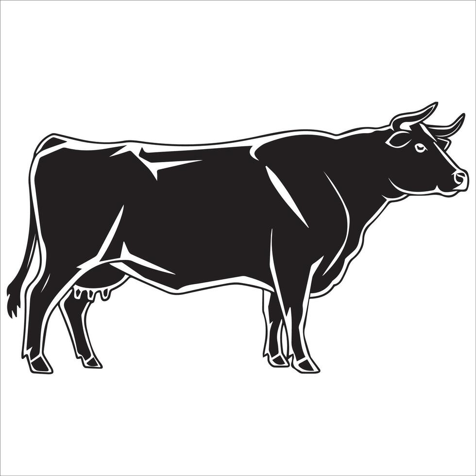 Peaceful Sitting Cow Design vector