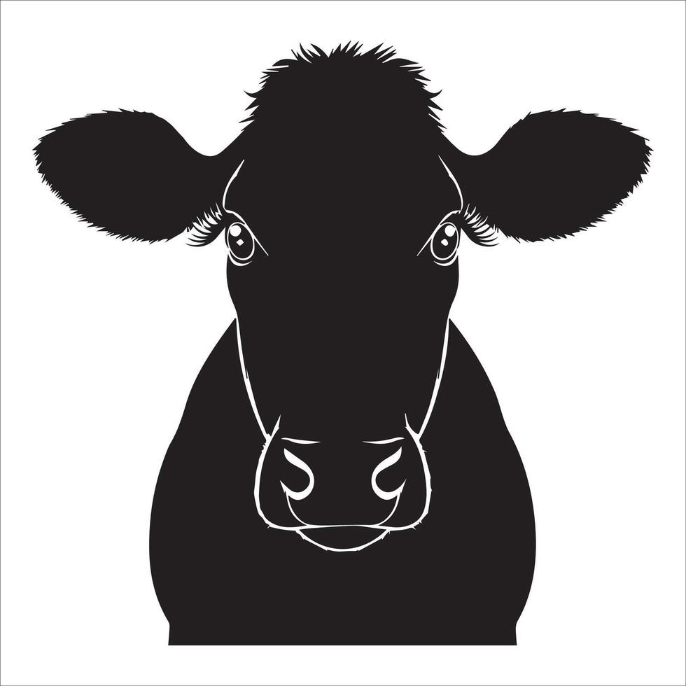 Front View Cow Silhouette vector