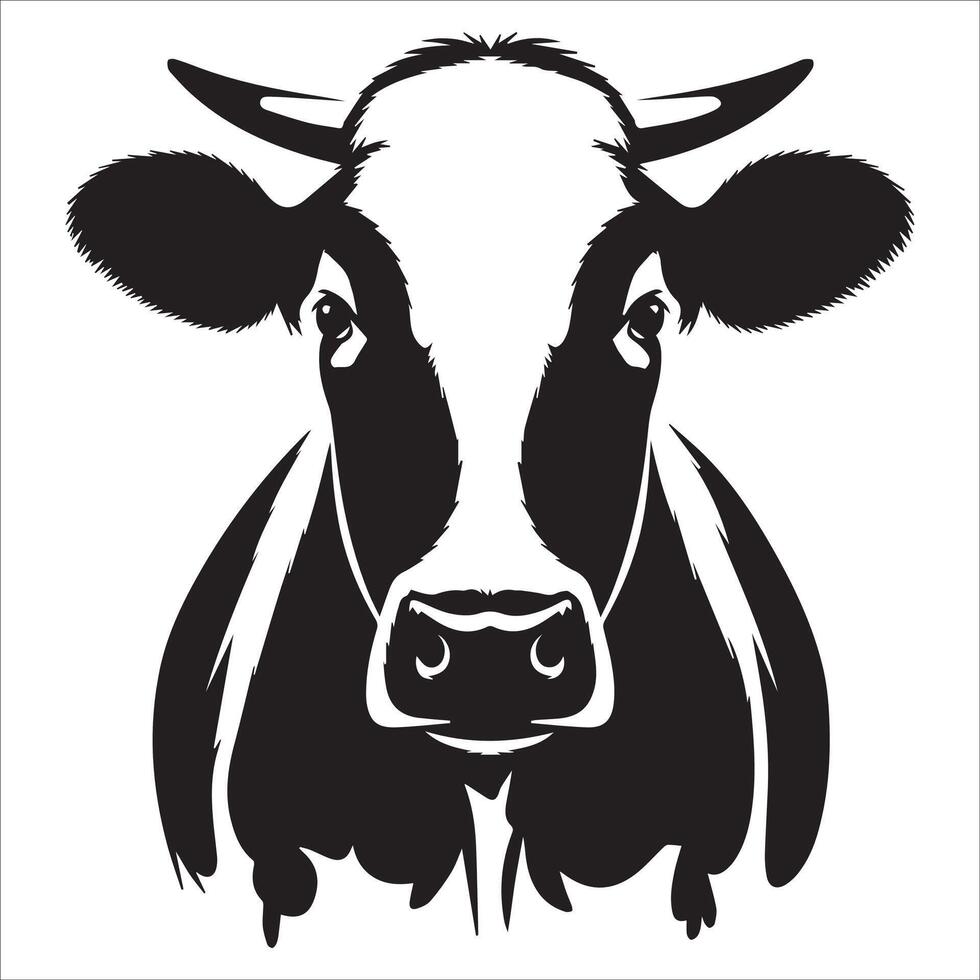 Symmetrical Cow Facing Forward Artwork vector