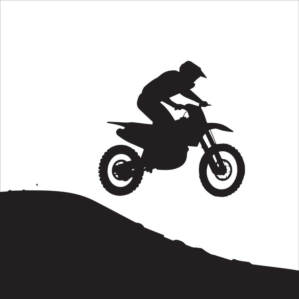 Sharp Turn Dirt Bike Silhouette vector