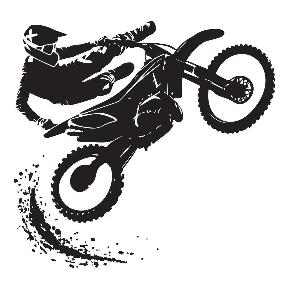 Rider Performing a Wheelie Silhouette vector