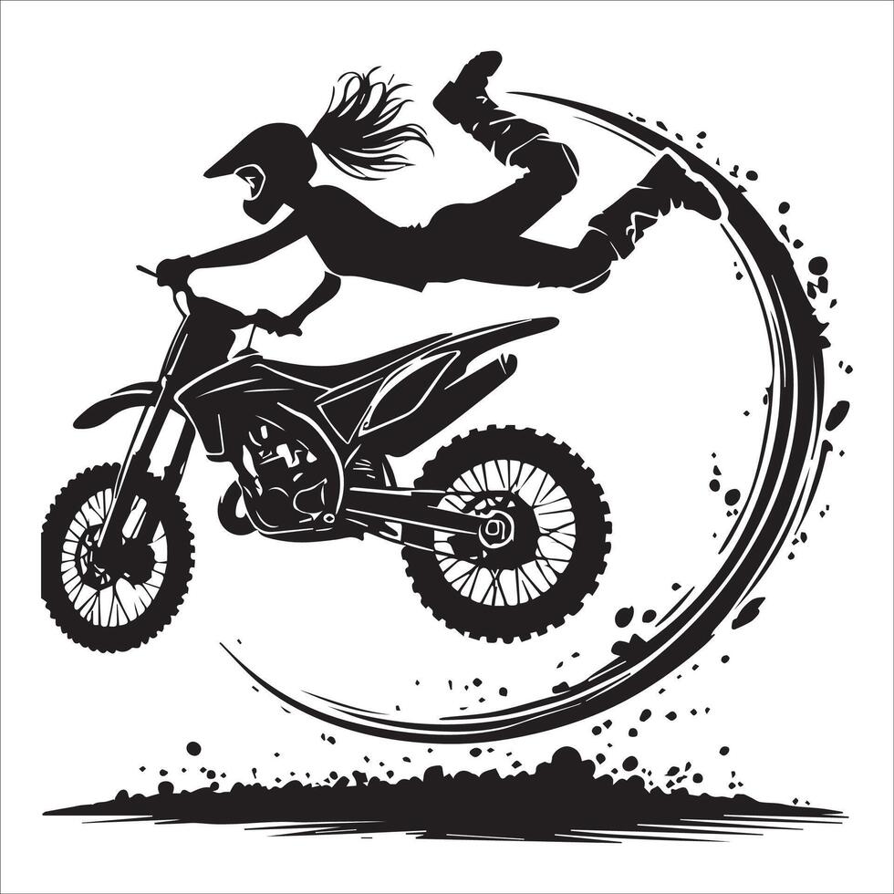 Dirt Bike Jump Silhouette Design vector