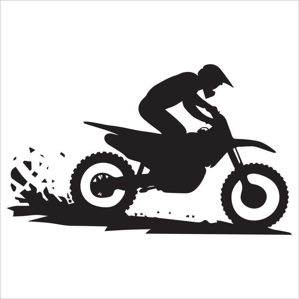 Freestyle Motocross Jump Silhouette vector