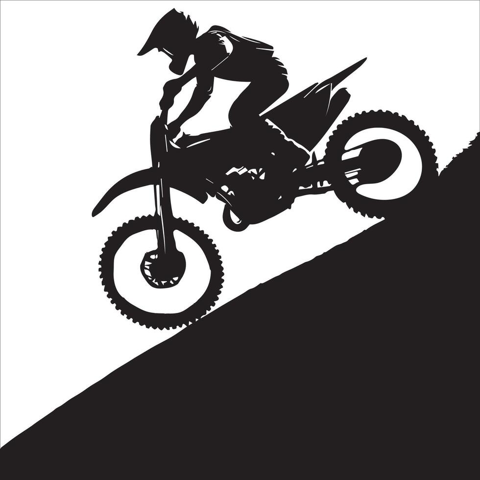 Silhouette of a Rider in High Gear vector