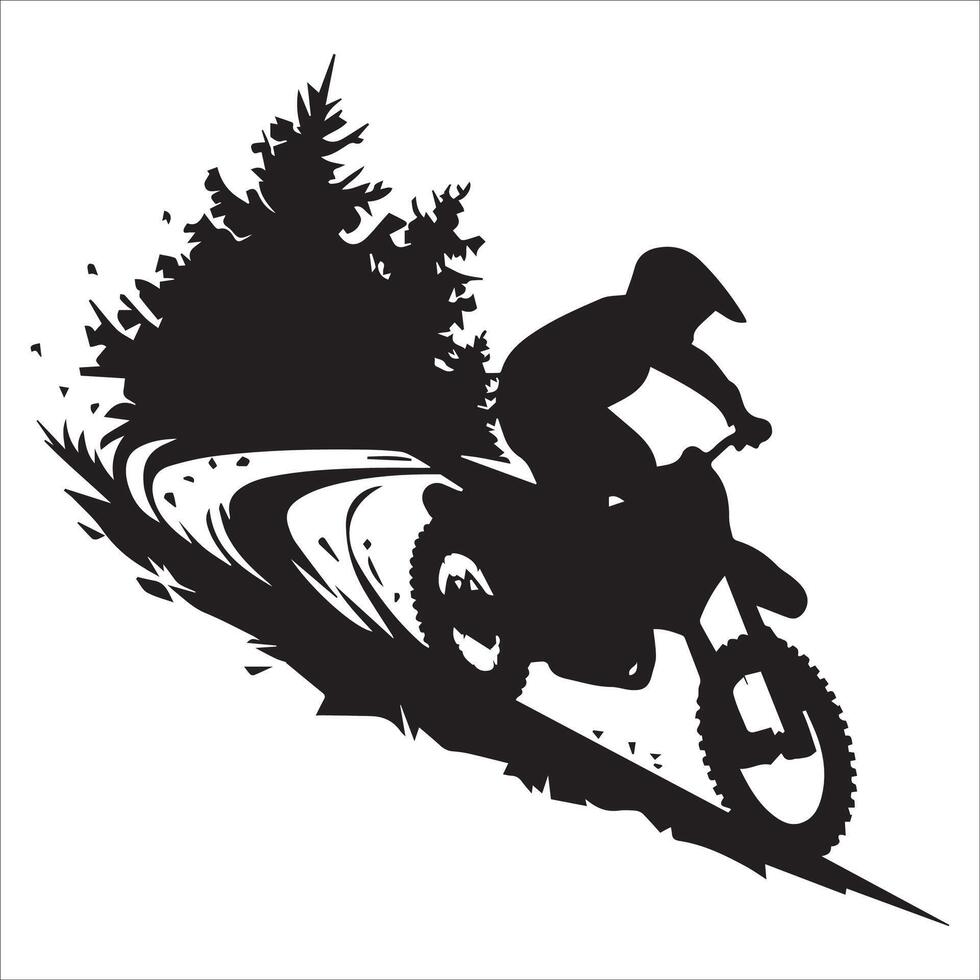 Motocross Adventure Rider Silhouette vector