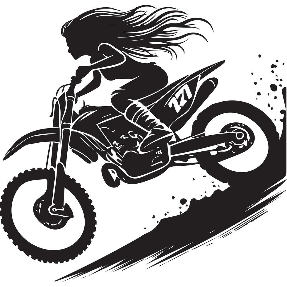 Silhouette of a Rider Conquering Rough Terrain vector