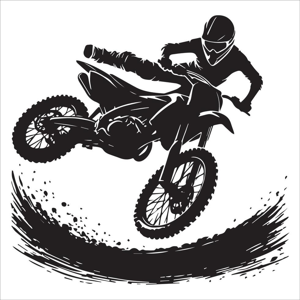 Action-Packed Dirt Bike Silhouette vector