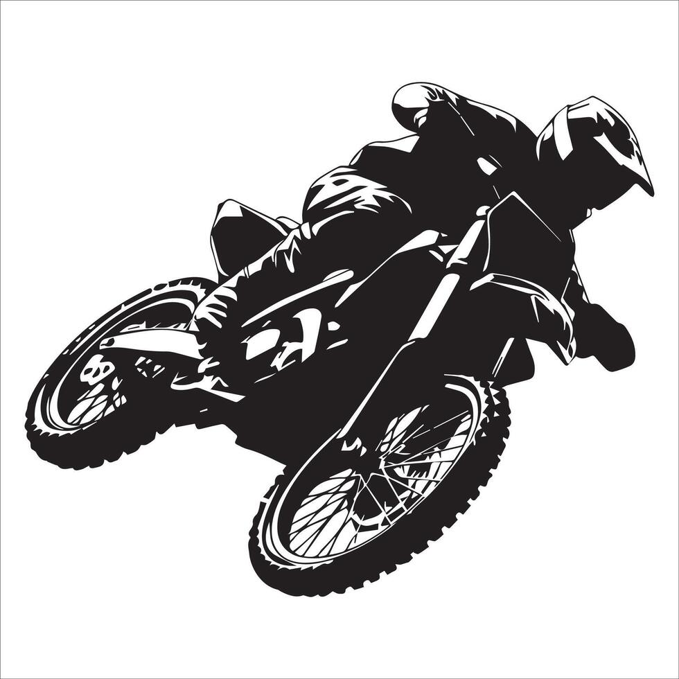 Trail Rider Silhouette with Sharp Details vector