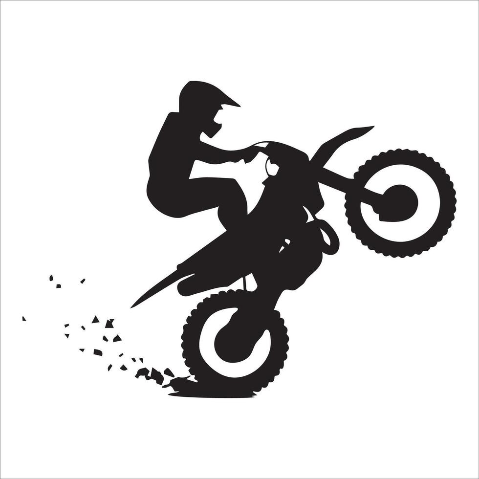 Precision Rider Silhouette on a Dirt Trail vector