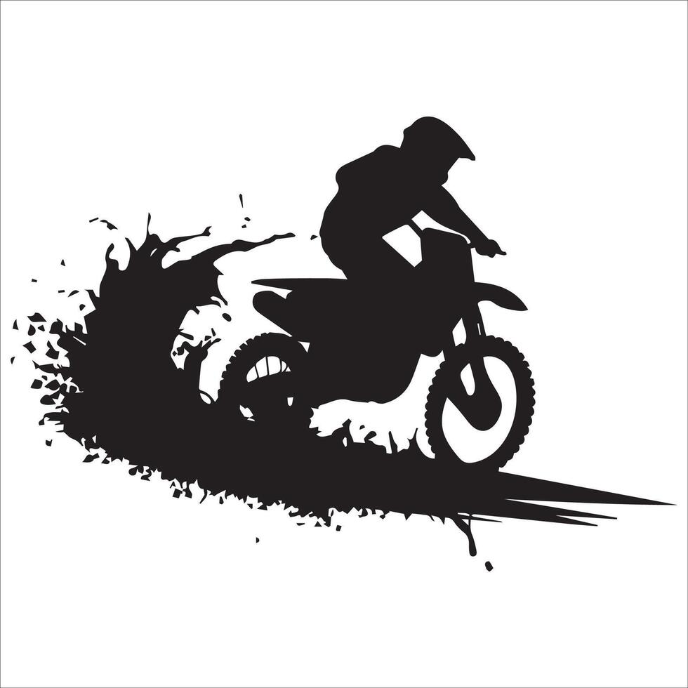 Off-Road Adventure Bike Silhouette vector