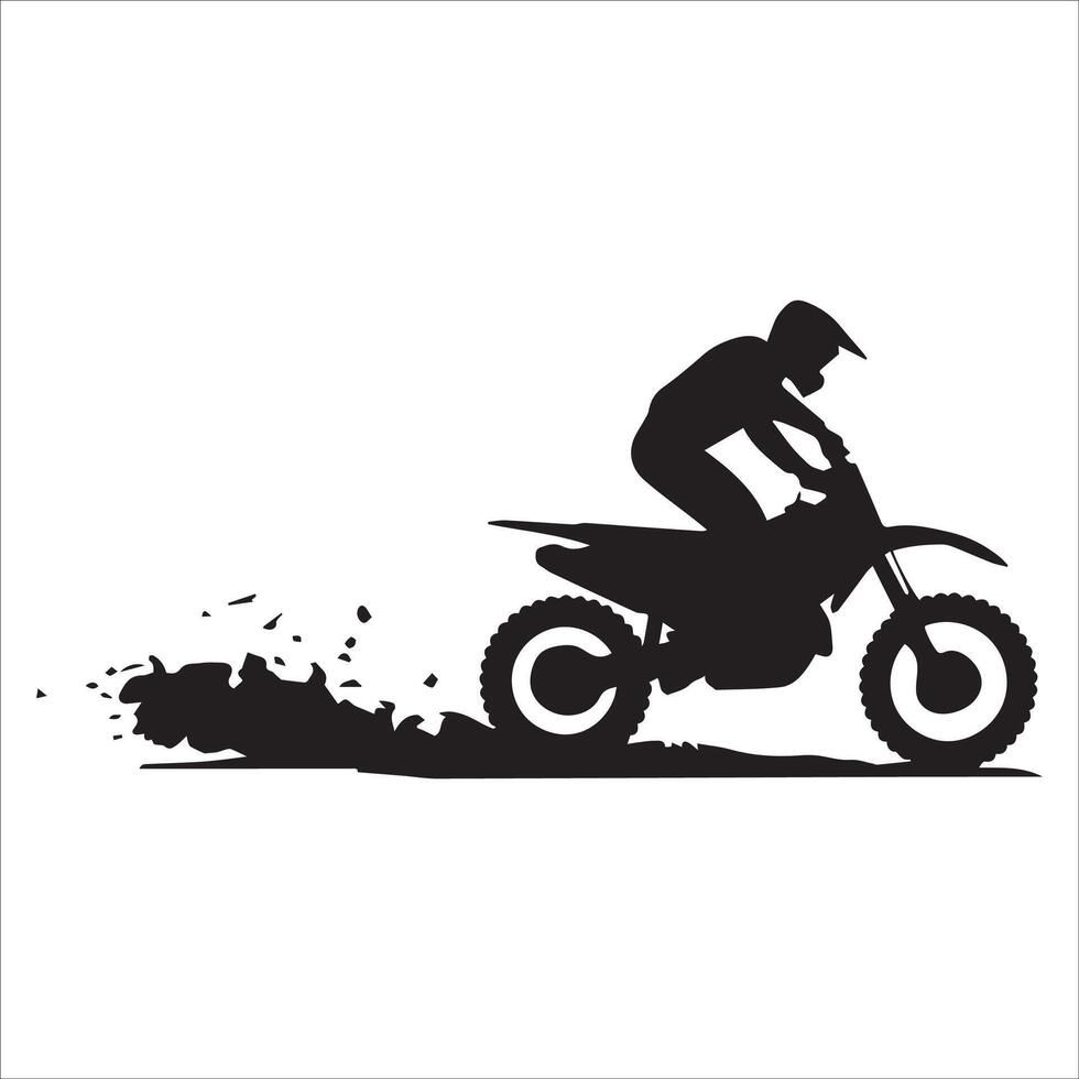 High-Speed Dirt Track Rider Silhouette vector