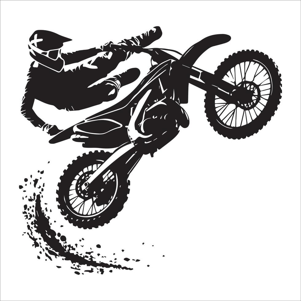 Rider Kicking Up Dirt Silhouette vector
