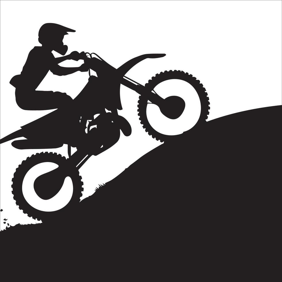 Extreme Sport Dirt Bike Silhouette vector