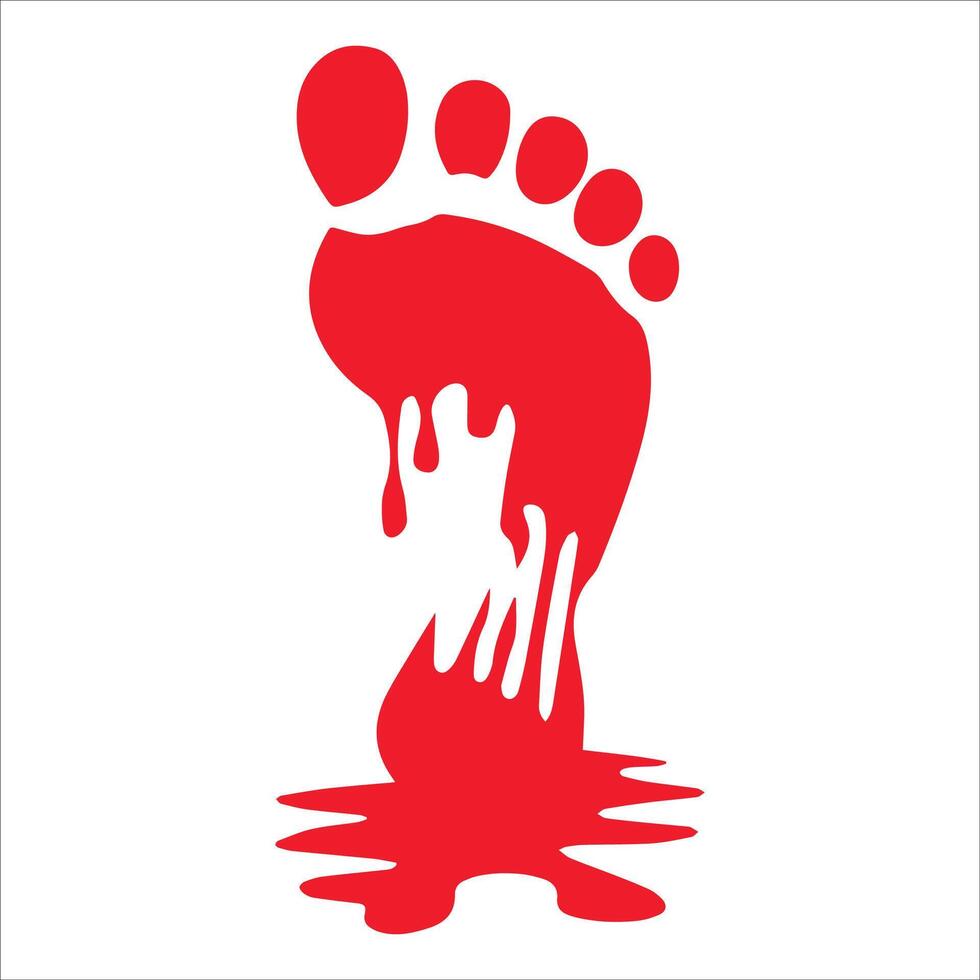 Symbolic Footprint in Blood Design vector