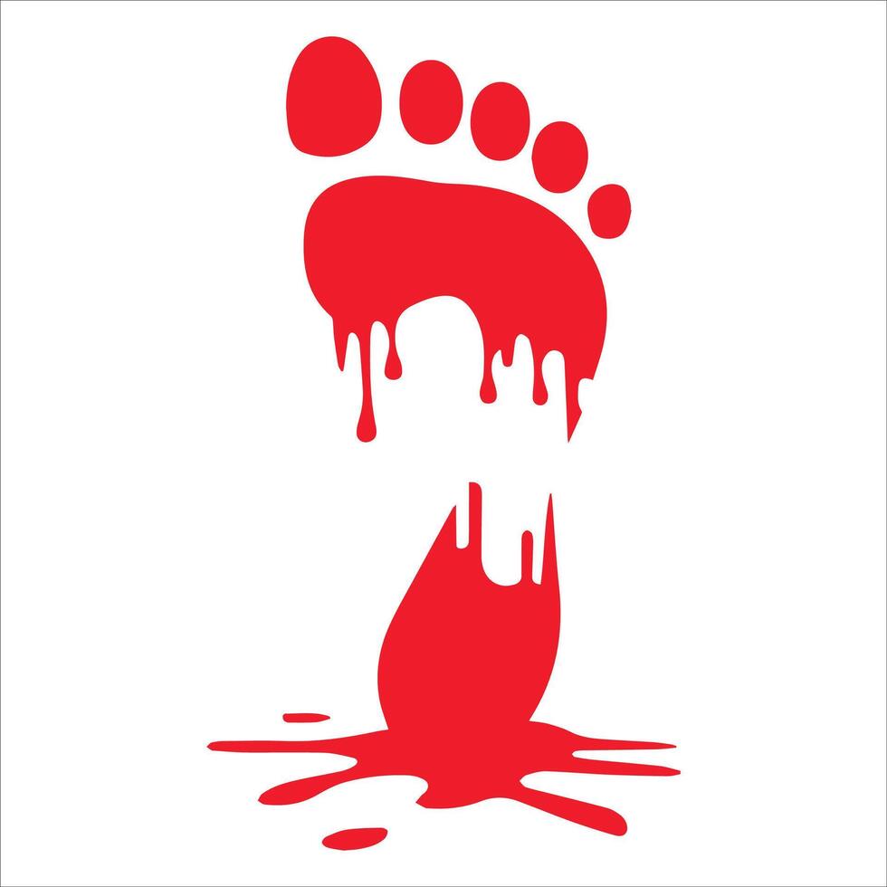 Minimalist Blood Footprint Design vector