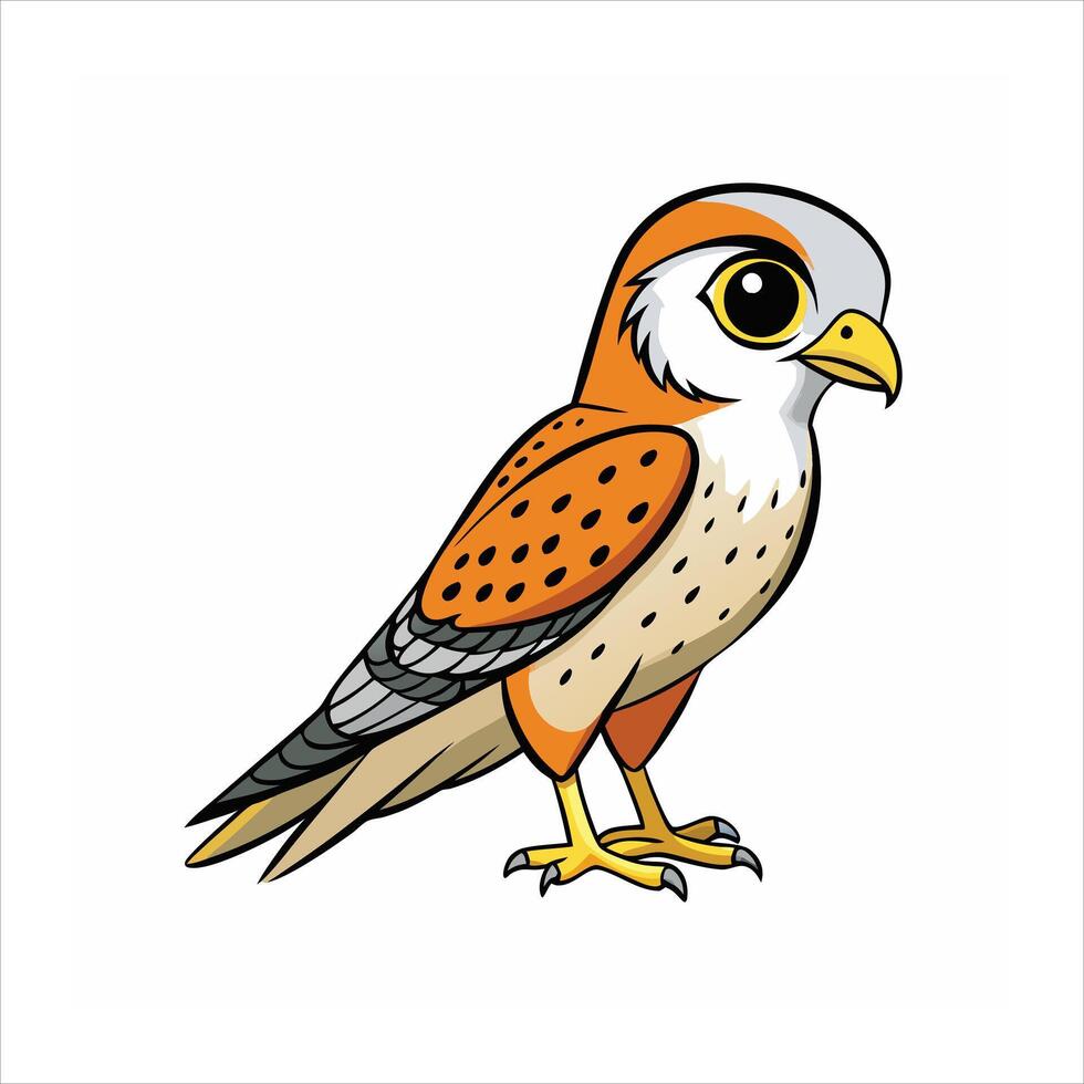 American Kestrel cartoon with a white background vector