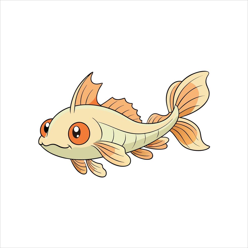 Albino Corydoras cartoon with a white background vector
