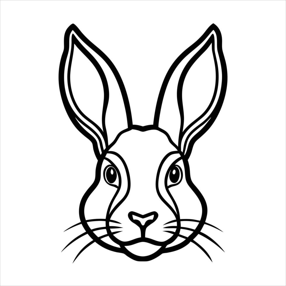 FilRabit logo, line art, heavily details, black and white, white background vector