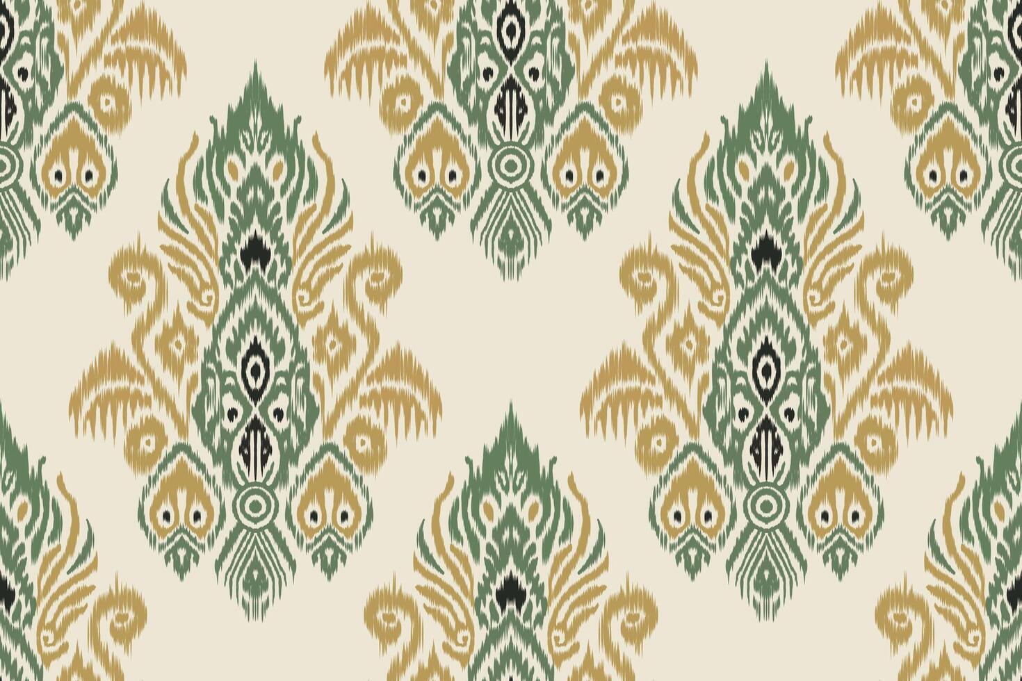 Ethnic abstract ikat fabric artwork with seamless patterns, combining tribal, indigenous and Mexican embroidery with Aztec geometric motifs. Ideal for rugs, wallpapers vector