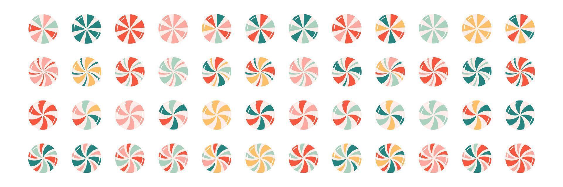 Sweet caramel candies collection vector