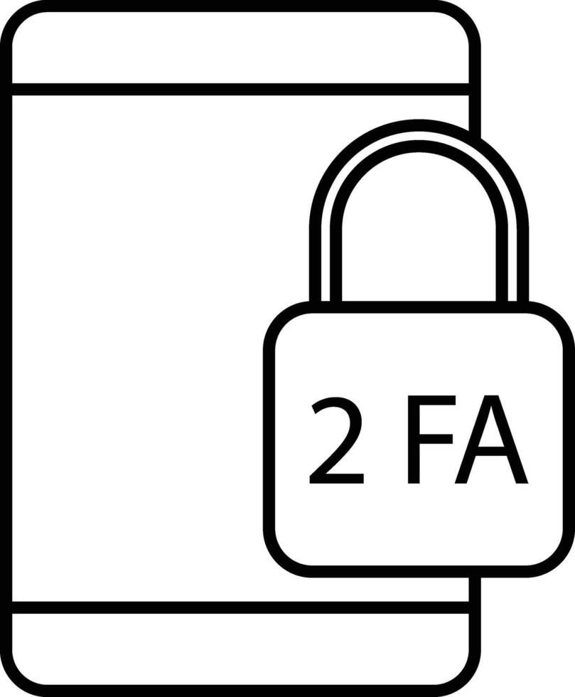 TwoFactor Authentication Line Icon Design vector