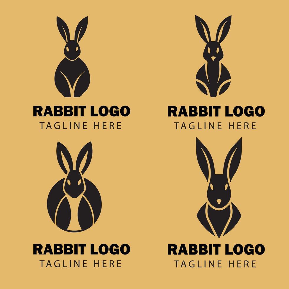 Minimal Rabbit Logo Design Art vector