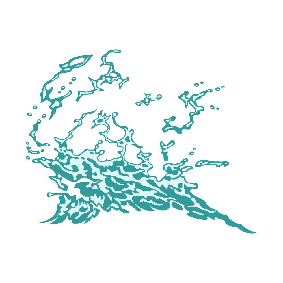 water splash fishing illustration logo vector