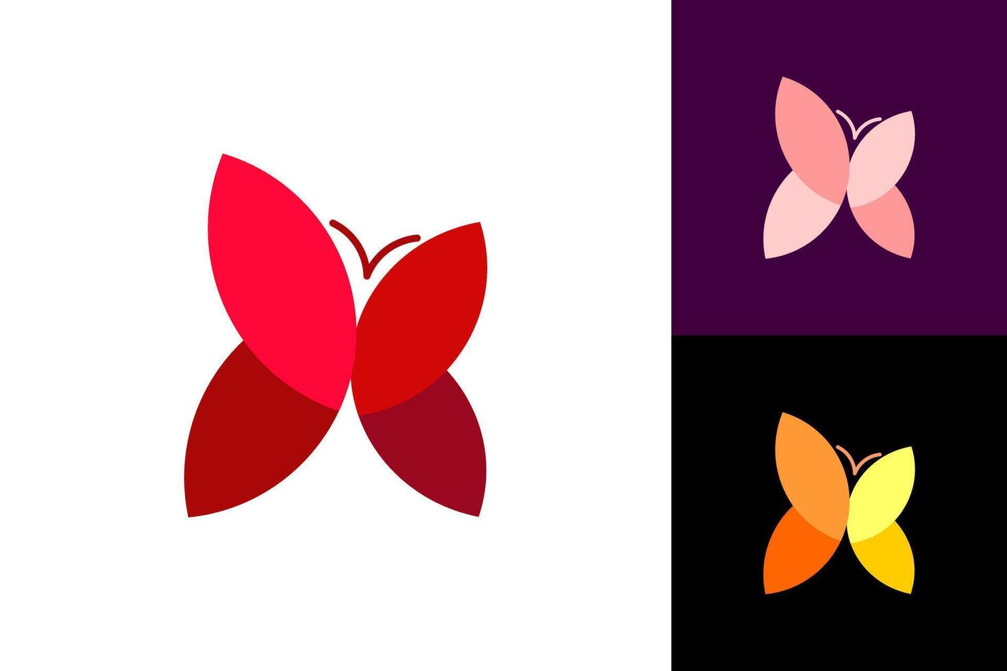 Butterfly icon logo background flat abstract design isolated vector