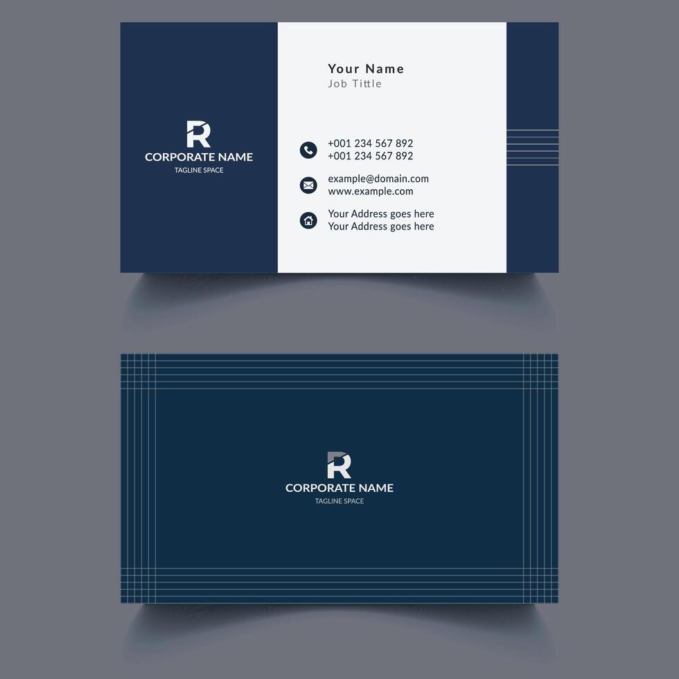 Creative professional modern clean corporate double-side business card design template vector