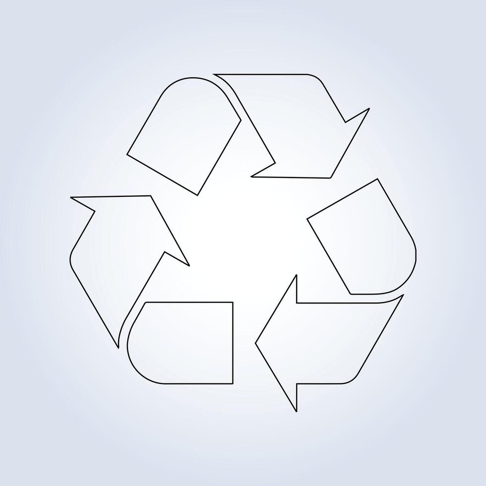 Recycle outline icons, symbols, modern signs, linear pictograms vector