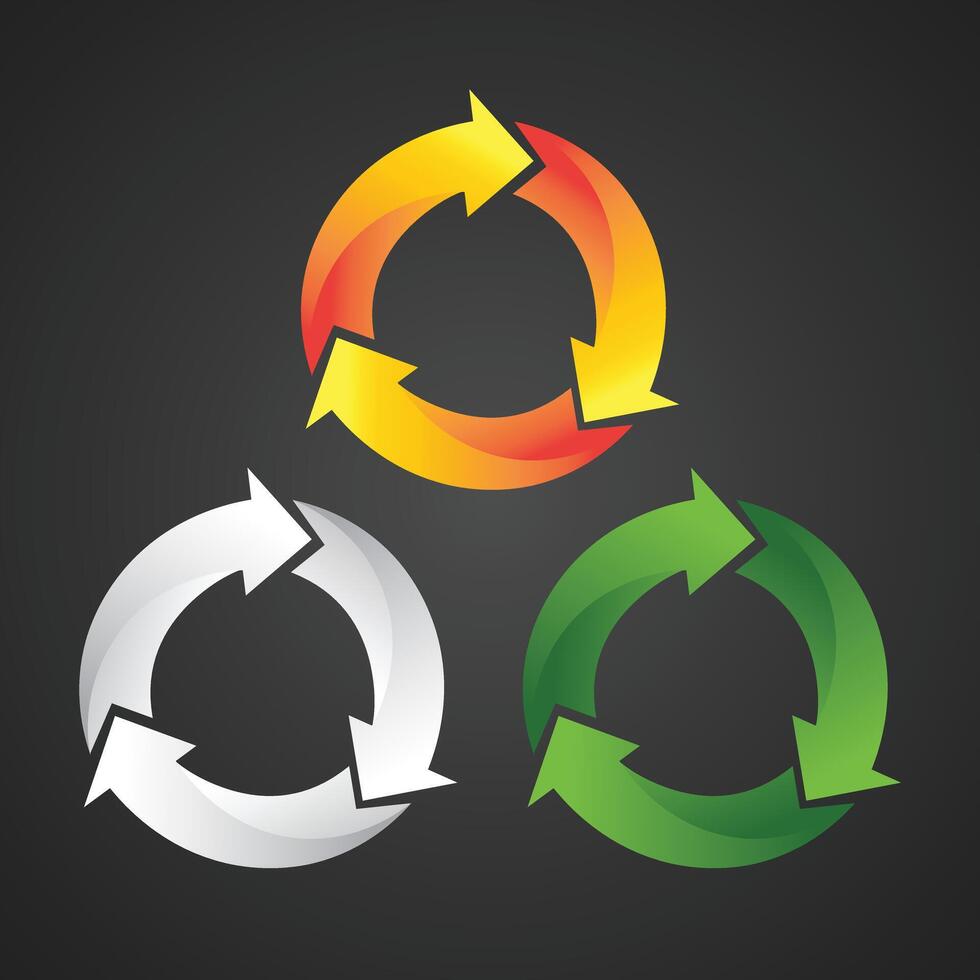 Refresh in colorful icons, symbols, modern signs, linear pictograms vector