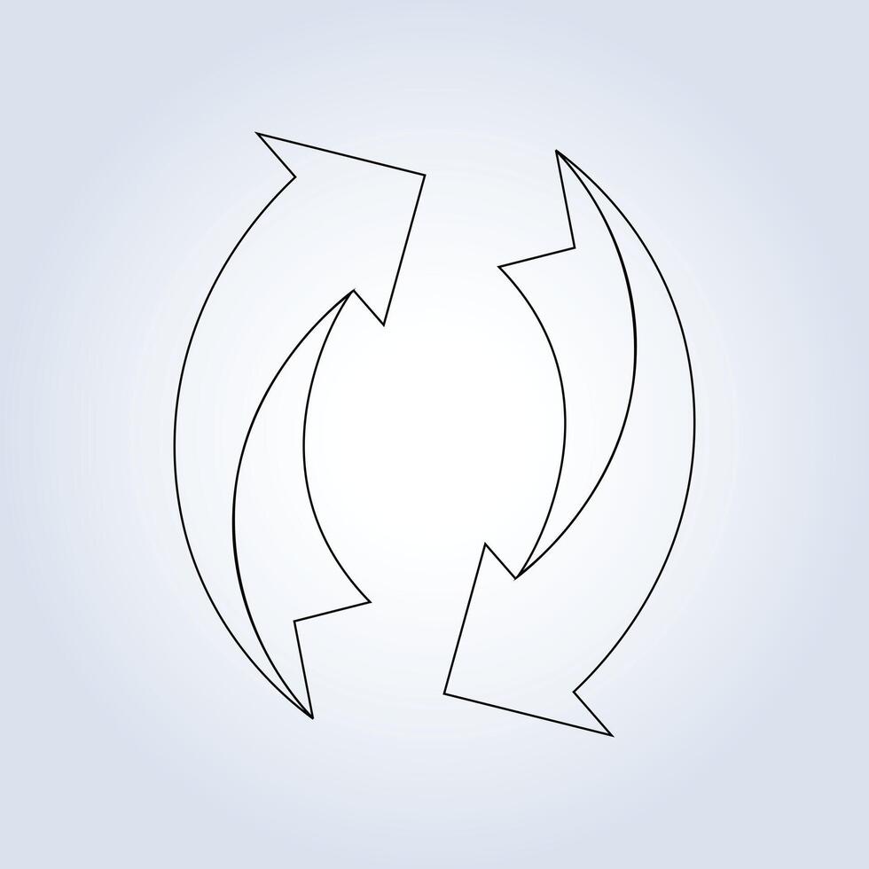 Arrow outline icons, symbols, modern signs, linear pictograms vector