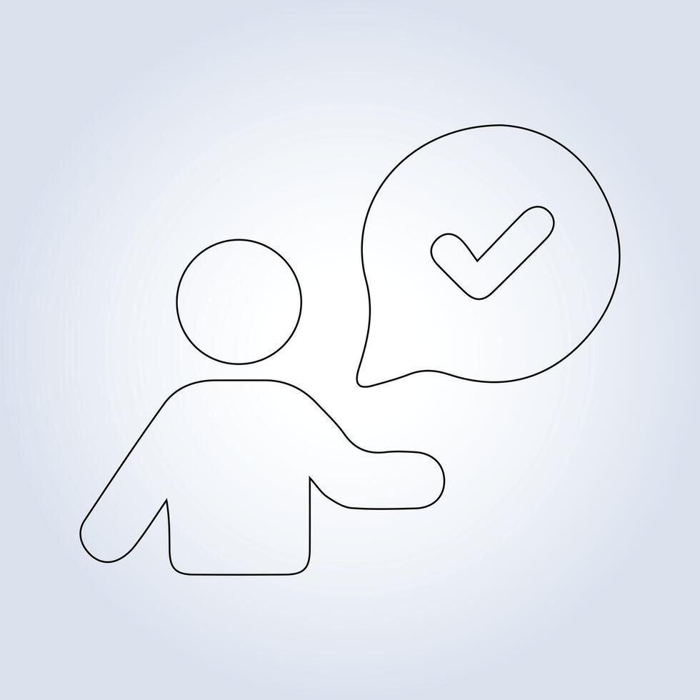 Acceptance outline icons, symbols, modern signs, linear pictograms vector