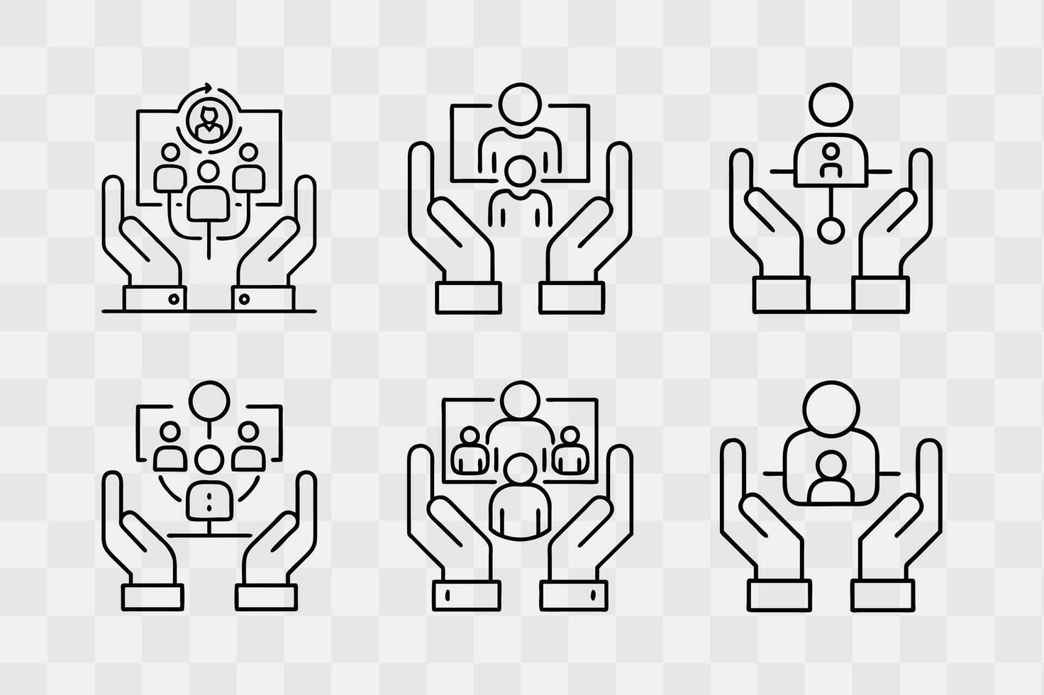 Hands holding man power icon vector