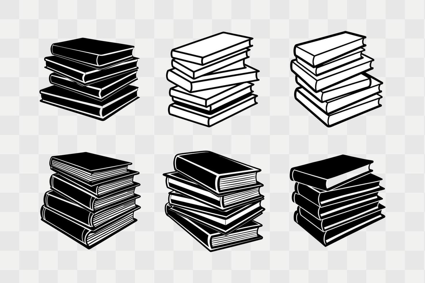Stack of books silhouette design vector