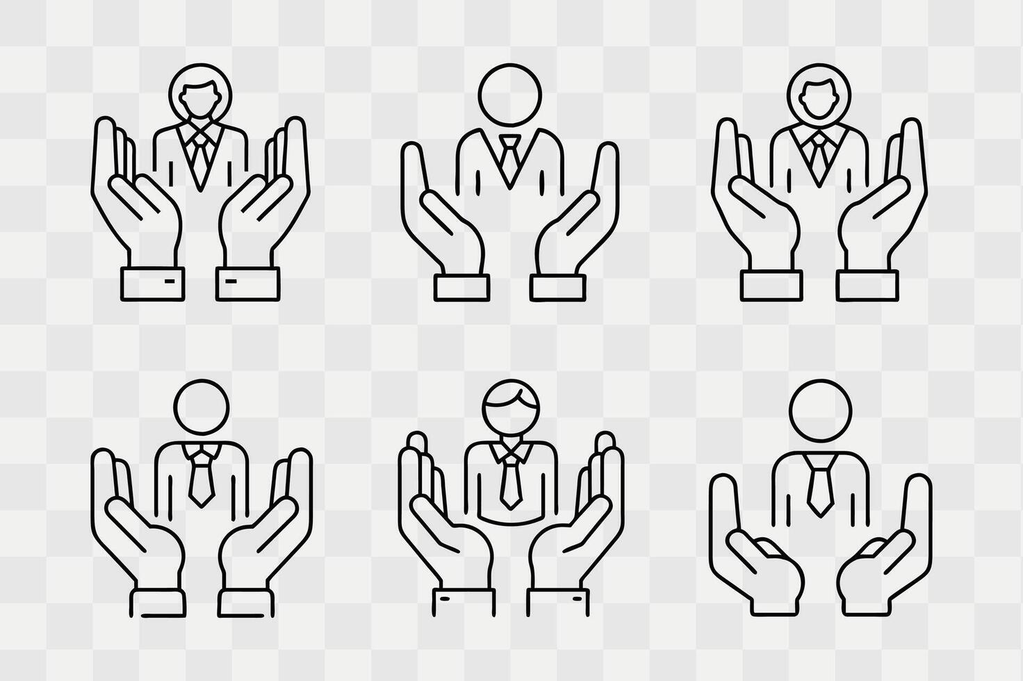Hands holding man icon or silhouette design vector