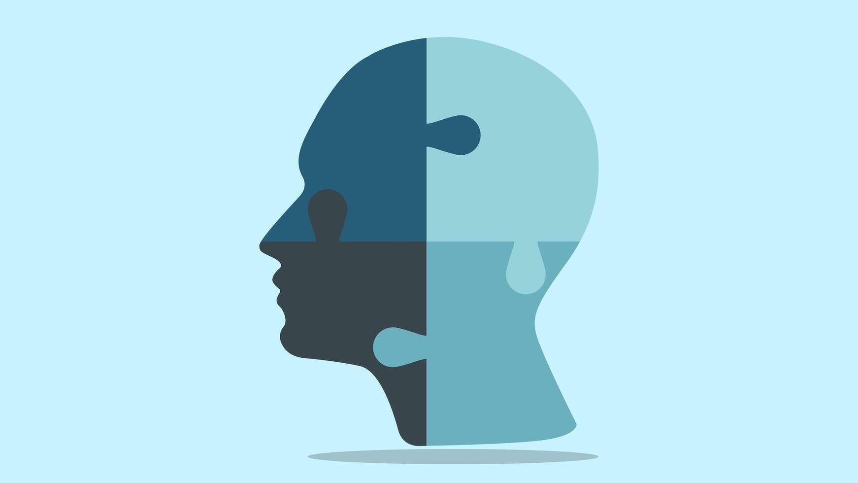 Human head puzzle. Thinking, psychology, intelligence and generating creative ideas vector