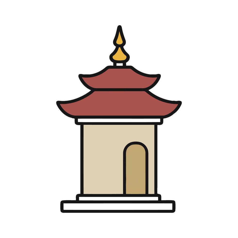 A chinese pagoda icon on a white background vector