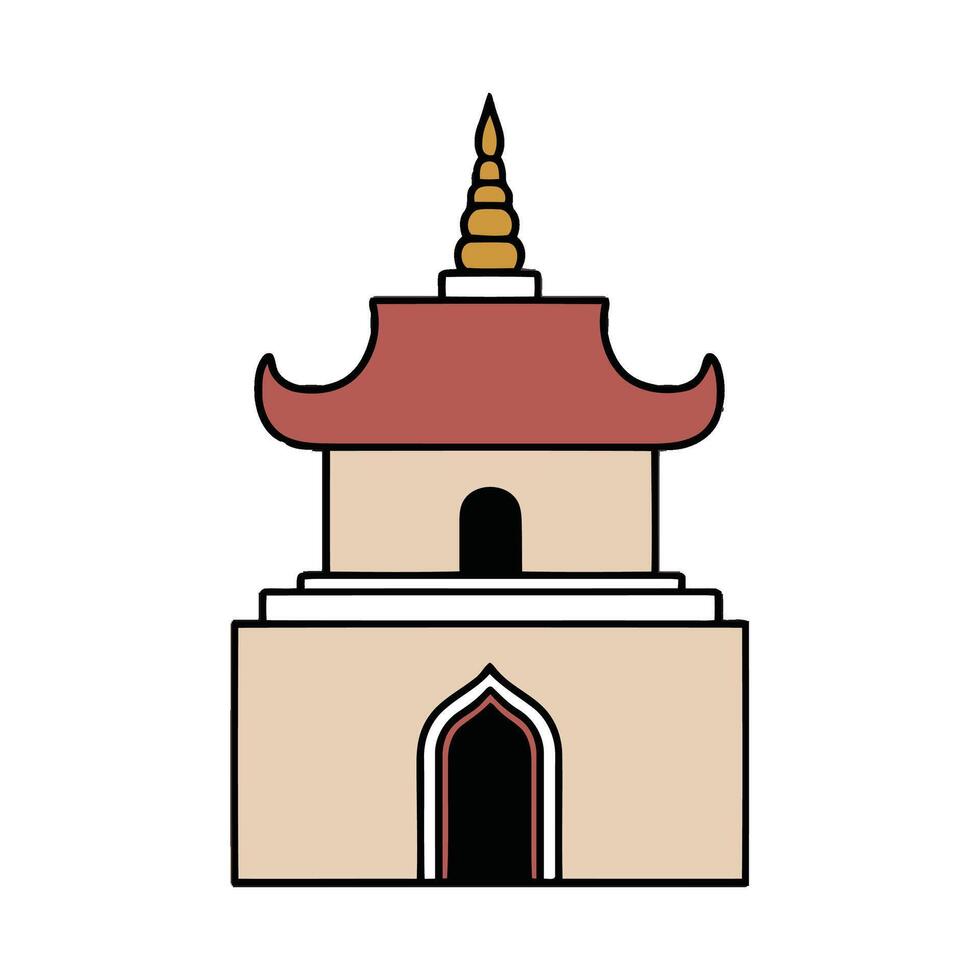 An icon of a pagoda with a roof vector